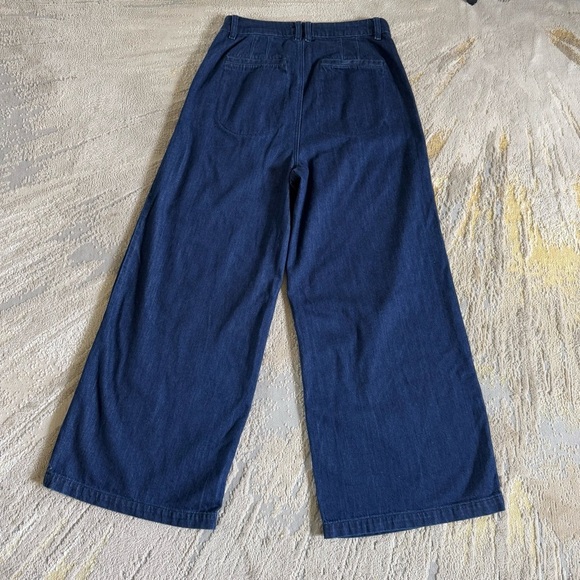 Wrap London wide leg soft jeans high rise tailored pleated ZU50 size 8 - Picture 11 of 13